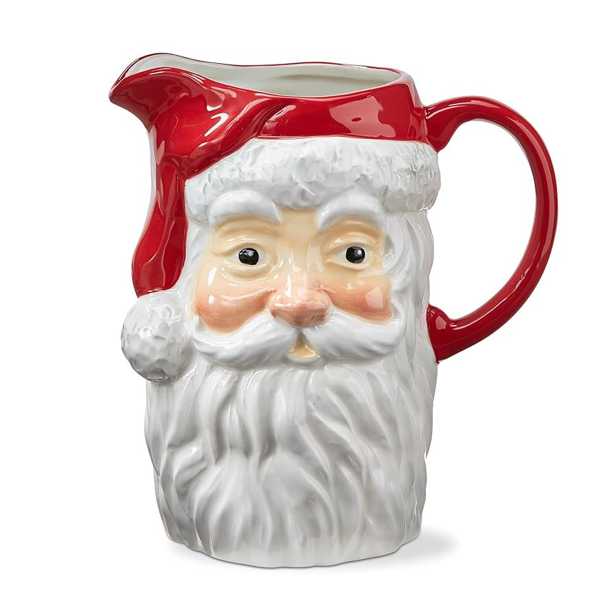 tag Vintage Santa Face Dolomite Christmas Water Beverage Pitcher. 64 oz Multicolor | Amazon (US)
