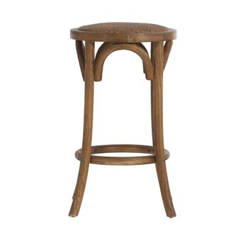Linon Rae Walnut Backless Counter Stool Walnut 24-in H Counter height Wood Backless Bar Stool | Lowe's