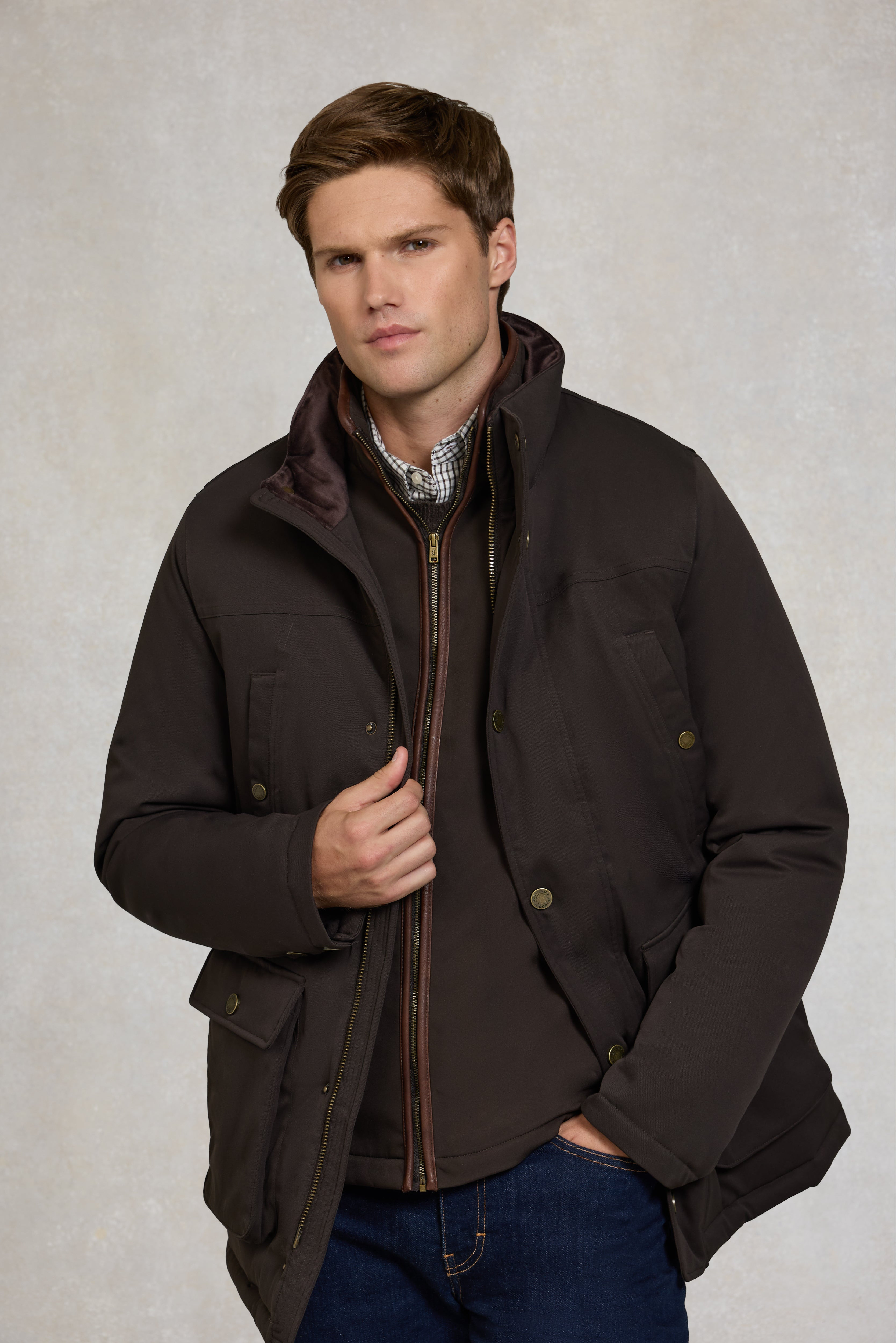 Men's Stamford Field Coat (Chocolate) | Holland Cooper