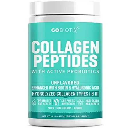 Collagen Peptides Powder + Active Probiotics by GoBiotix - Non-GMO Verified Organic Collagen Powder  | Walmart (US)