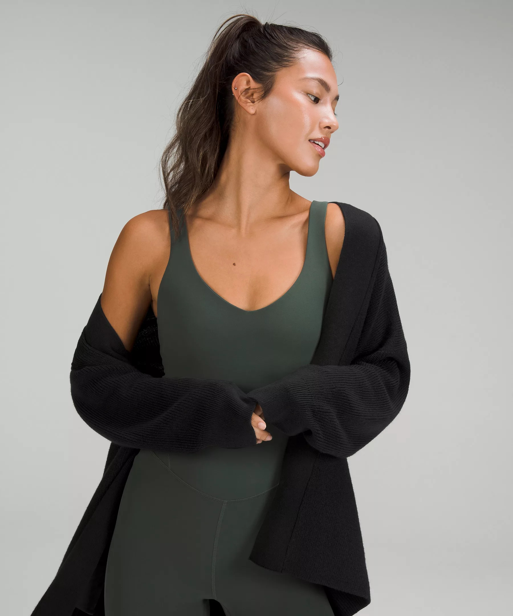 Merino Wool-Blend Ribbed Long Wrap Sweater | Lululemon (US)