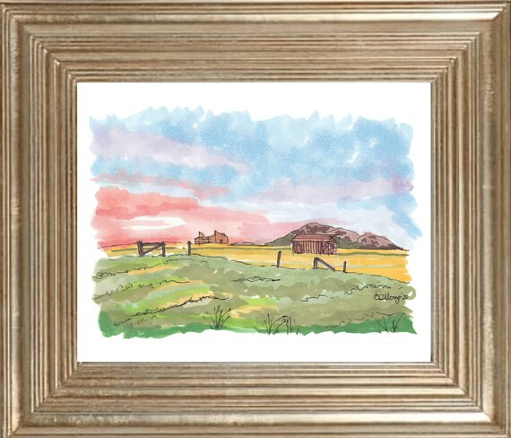 Oklahoma Sky Landscape Illustration - Digital Art Created by Cassie D'Alonzo | Etsy (US)