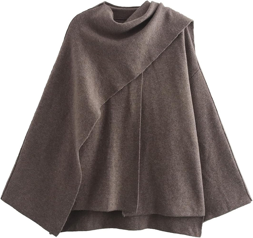 Kissonic Women's Oversized Scarf Jacket Shawl Wraps Knit Long Sleeve Button Winter Peacoat | Amazon (US)