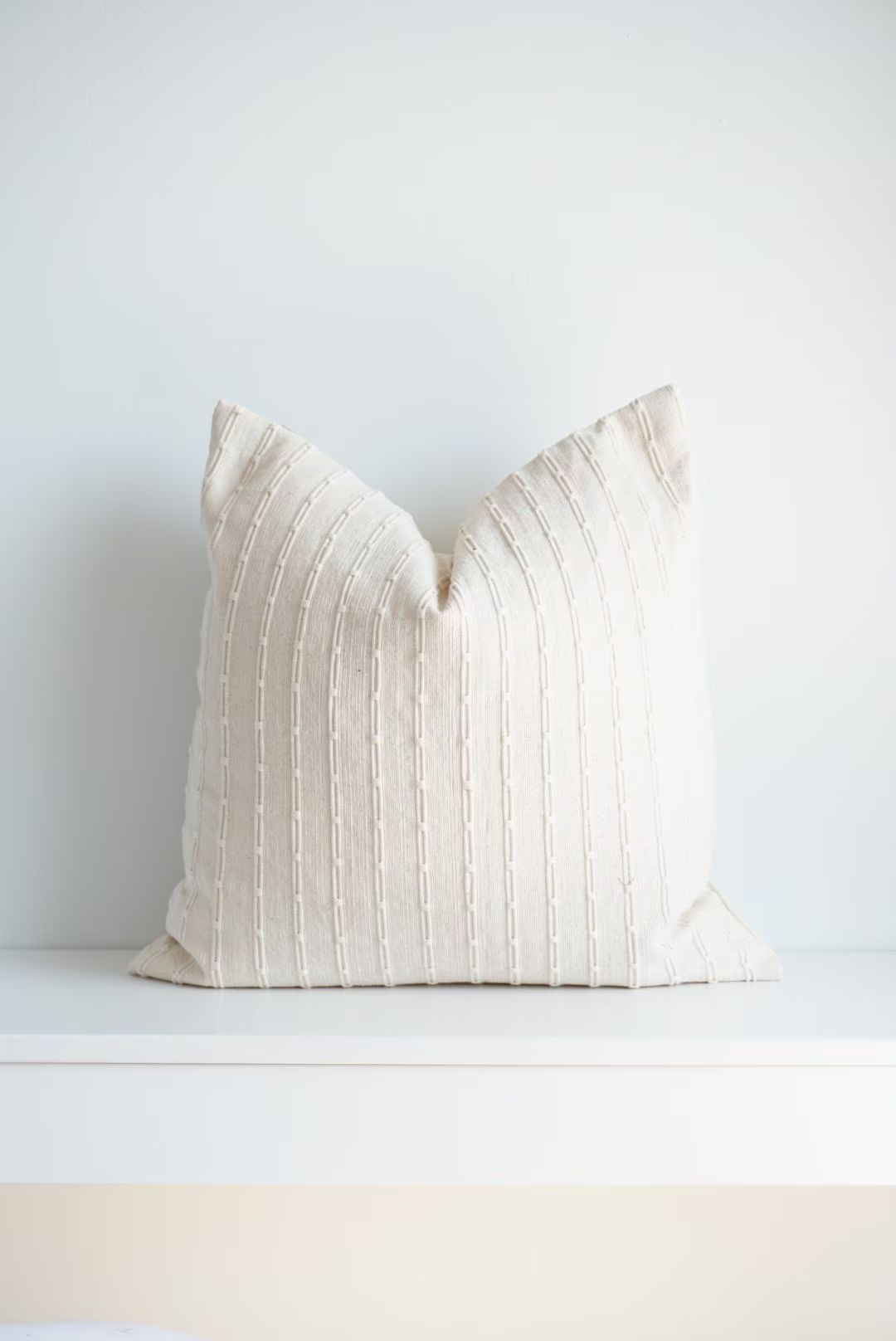 Off White Cream Striped Woven Pillow Cover - Etsy | Etsy (US)