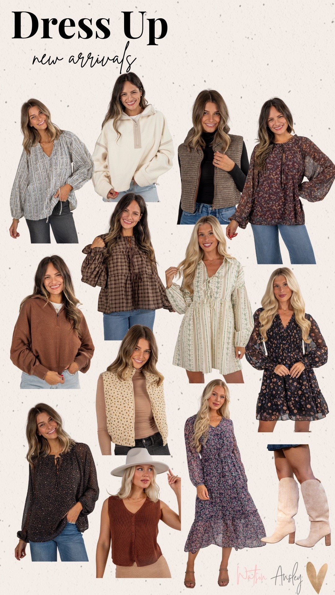 Shop new arrivals from Dress Up for Fall! These are also perfect for Thanksgiving too!

Click here to shop!

Fall | Thanksgiving | cooler weather | vests | dresses | midi | mini | maxi | short | shirt | blouse | boots | pullover | sweatshirt | zip up | fall family photos | church attire | tee | browns | tans | white 


#LTKSeasonal #LTKStyleTip #LTKFindsUnder100
