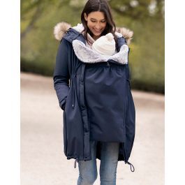 Navy Blue 3 in 1 Winter Maternity Parka | Seraphine 