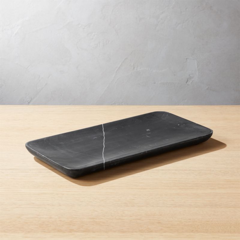 Nexus Black Marble Modern Vanity Tray + Reviews | CB2 | CB2