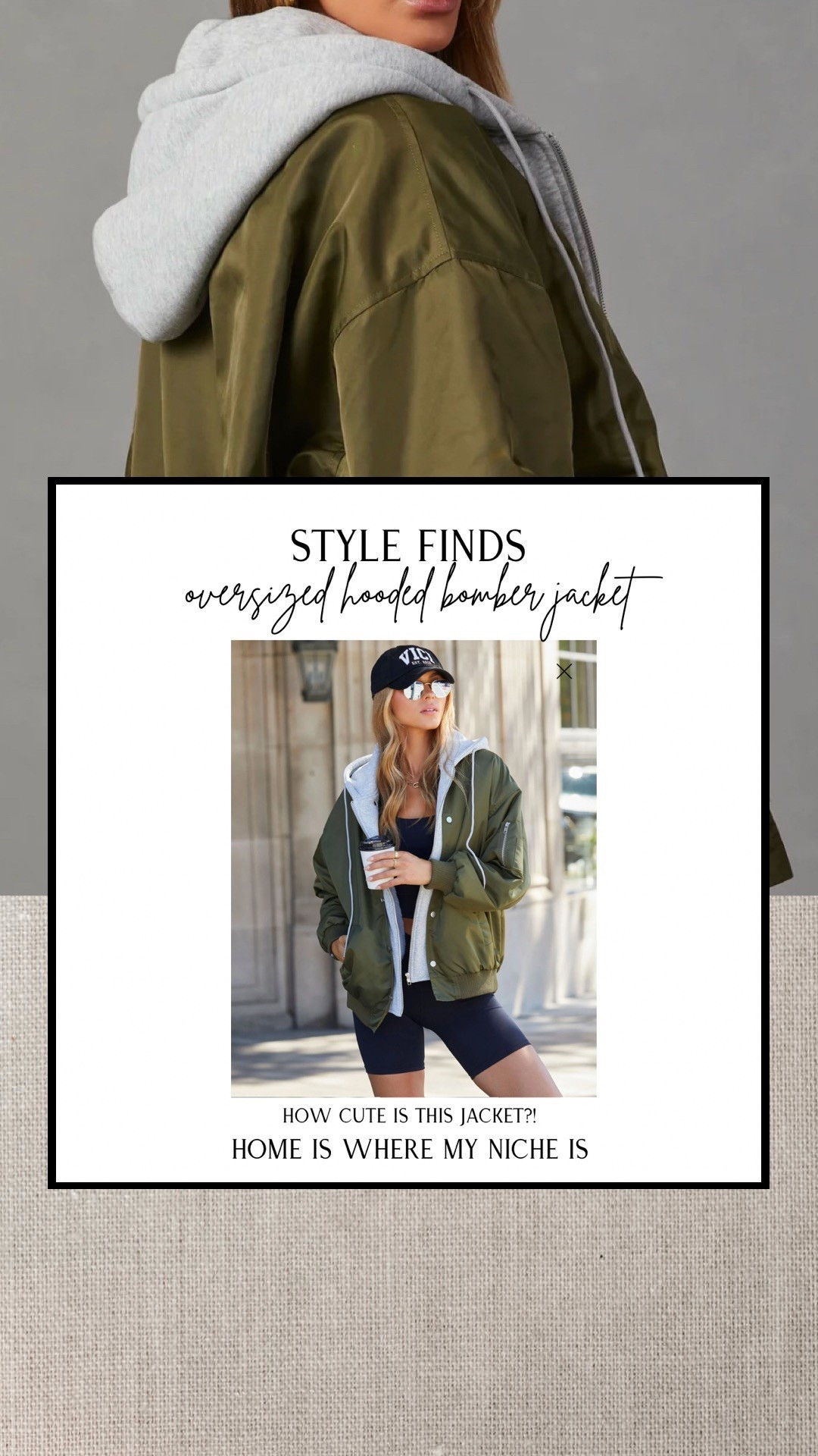 S T Y L E / how cute is this olive green oversized hooded bomber jacket?!

#LTKcanada #LTKstyletip #LTKmidsize