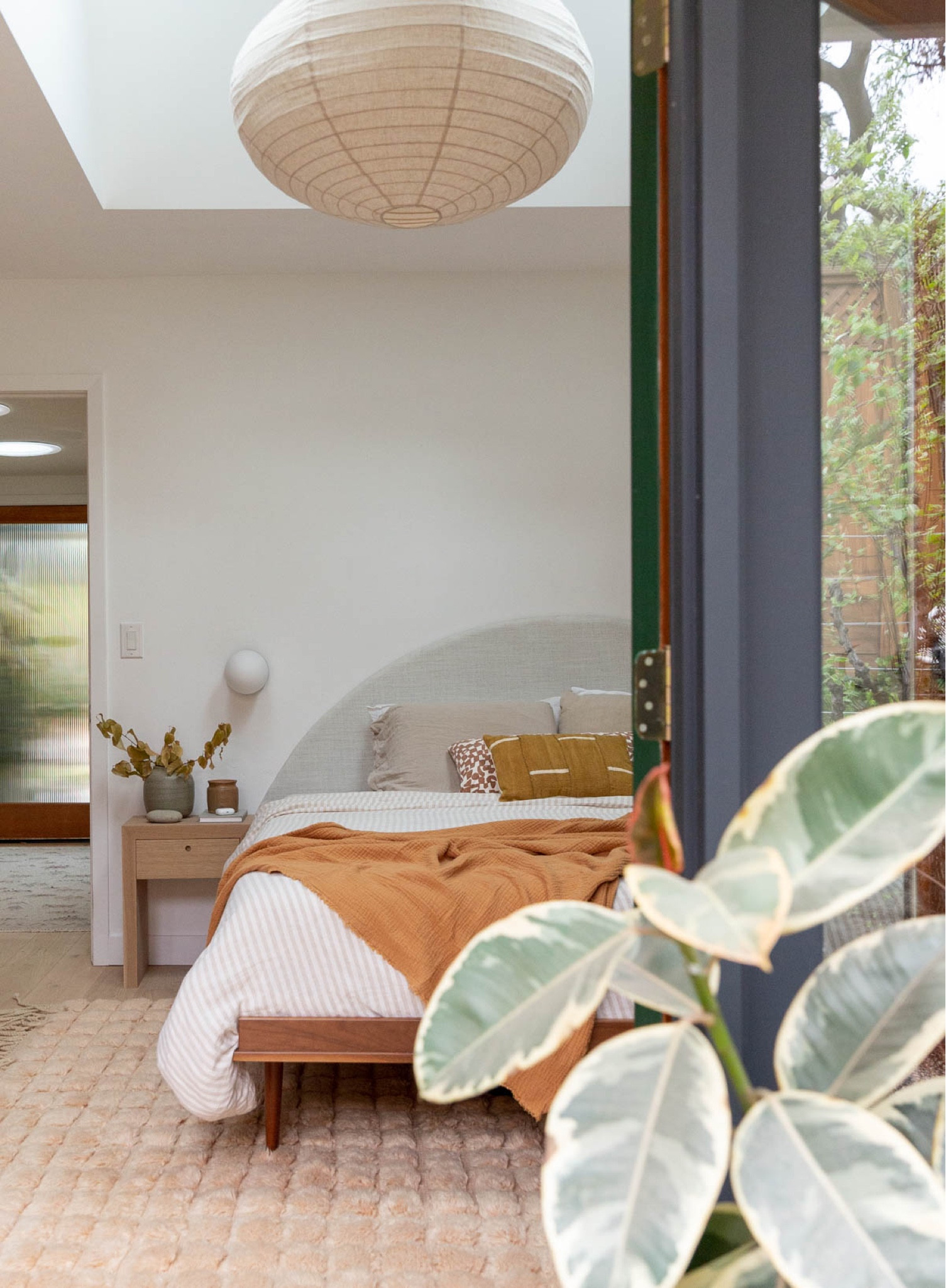 Organic modern bedroom with neutral bedding and earthy accessories. Striped bedding - neutral bedroom 

#LTKstyletip #LTKhome