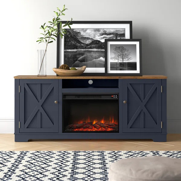 Kieran TV Stand for TVs up to 78" with Fireplace Included | Wayfair North America