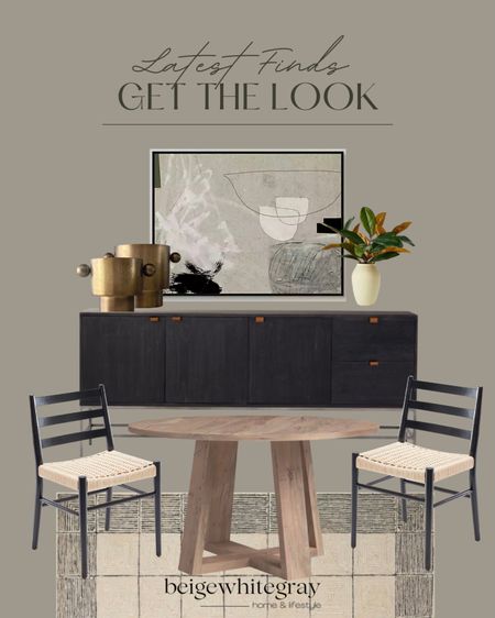 The prettiest view for a dining room! The table & chair combo is so good with the coordinating rug. I have this LOLOI rug and love it.. the sideboard is beautiful and I love this unique gold vase! The art is beautiful for a modern touch.

#LTKhome #LTKFind #LTKstyletip