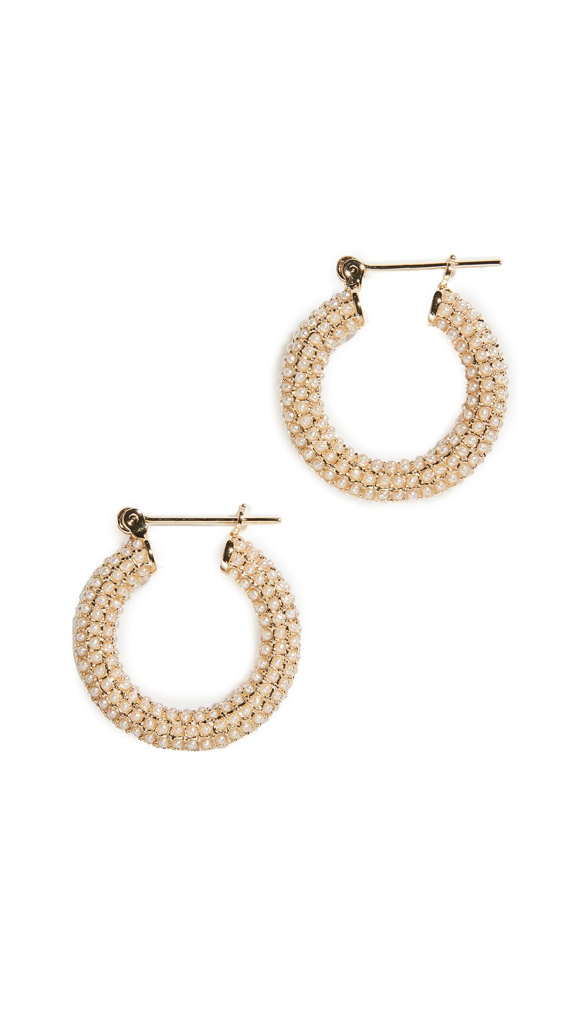 Luv Aj Pave Imitation Pearl Baby Amalfi Hoops | Shopbop