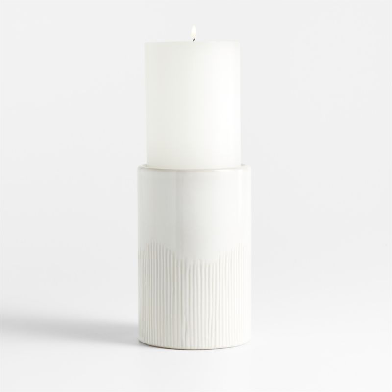 Dover White Ceramic Taper Candle Holder 5.5" | Crate & Barrel | Crate & Barrel