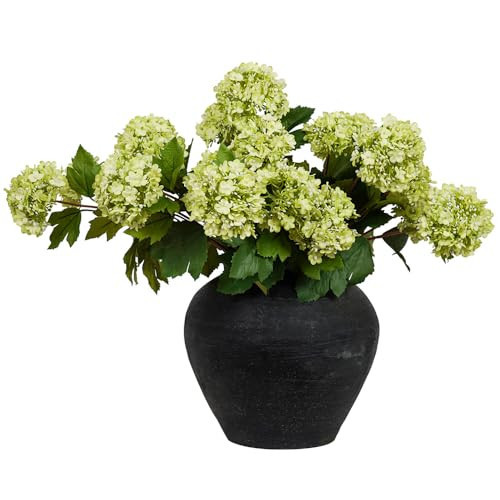 Melorca&Guilla Artificial Flowers for Decoration, 6Pcs 23inch Green Hydrangea Fake Flowers,Faux Flowers for Vase,Faux Floral Stems for Wedding Party Kitchen Home Decorations (6, Green001) | Amazon (US)