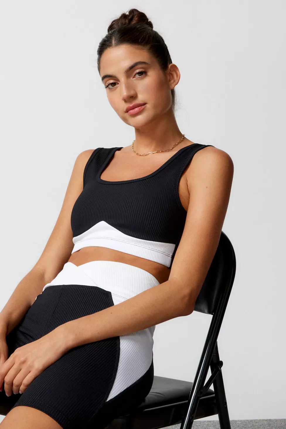 Year Of Ours Gia Ribbed Colorblock Cropped Top | Urban Outfitters (US and RoW)
