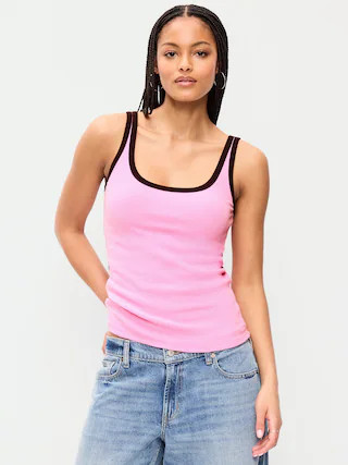 First-Layer Ribbed Scoop-Neck Tank Top | Old Navy (US)