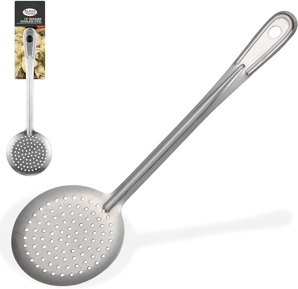 Alpine Cuisine Stainless Steel Skimmer Spoon 13 Inch - Rustproof, Integral Forming, Durable Skimm... | Amazon (US)