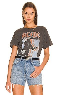 Junk Food ACDC Go Zone Tee in Vintage Black from Revolve.com | Revolve Clothing (Global)