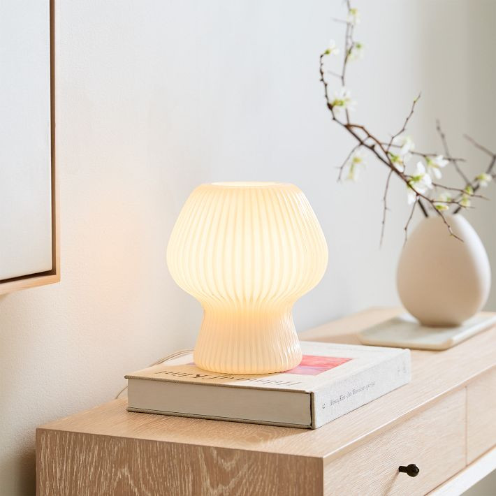 Ribbed Glass Table Lamp (9"–18") | West Elm (US)