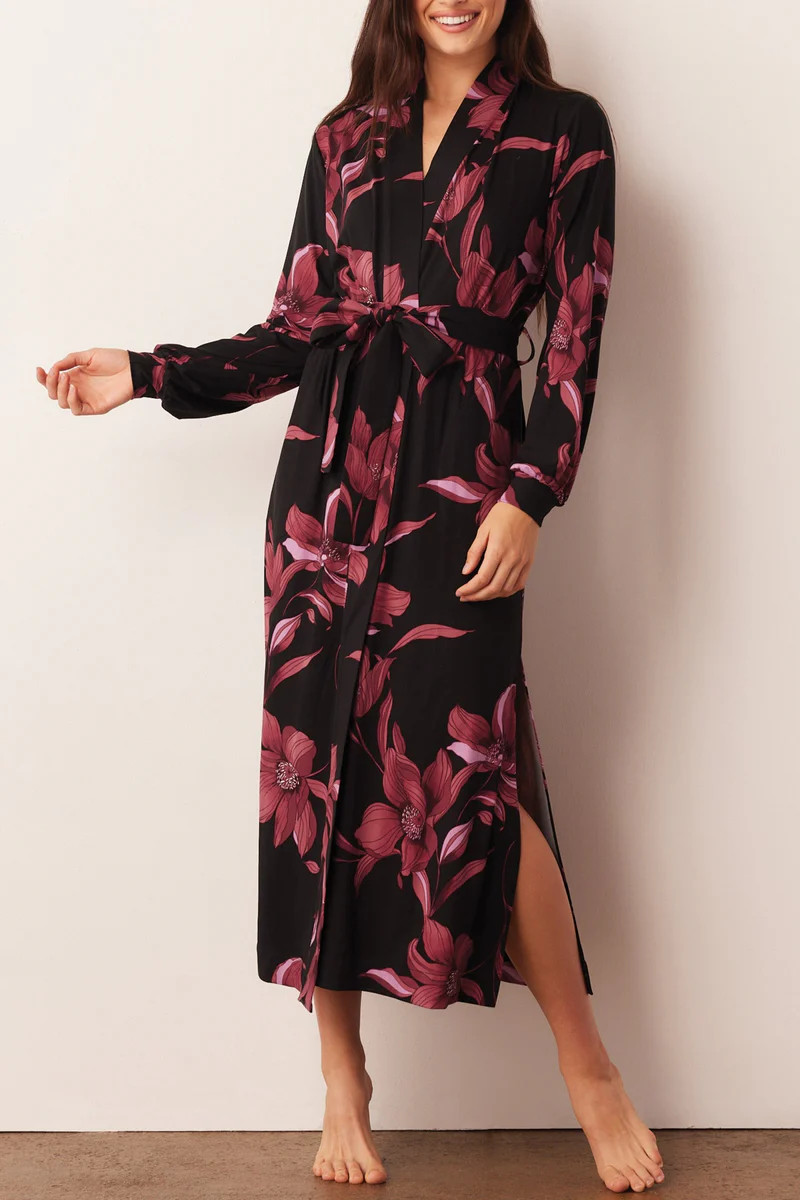 SKYLER BANDED LONG ROBE | FLORA | MASONgrey