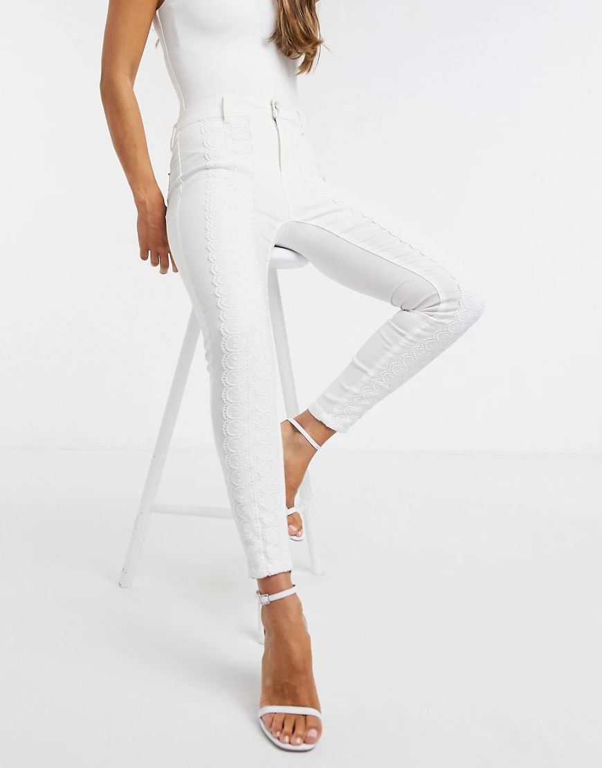 Forever Unique skinny jeans in white | ASOS (Global)