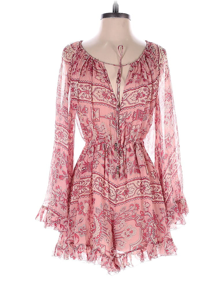 Zimmermann 100% Silk Multi Color Pink Romper Size 6 (1) - 49% off | thredUP