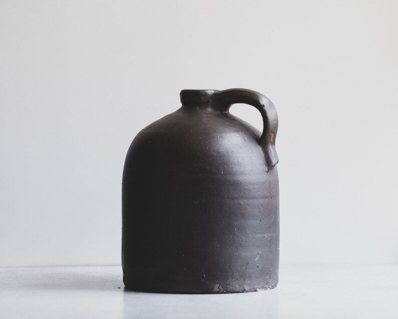 Large Dark Brown Antique Stoneware Jug  Modern Farmhouse | Etsy | Etsy (US)