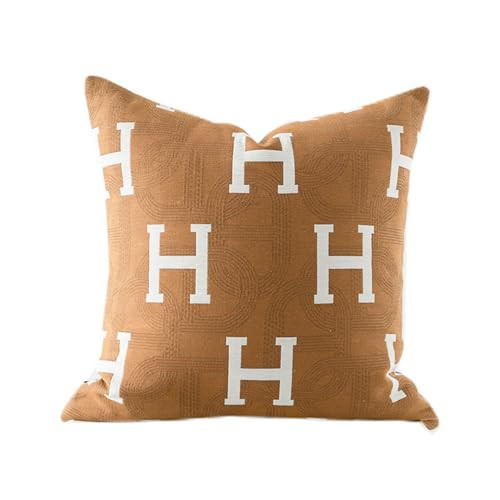 Croker Horse 18x18'' Inches Throw Pillow Cushion Cover - H Letter Embroidery Modern Fashion Style Couch Sofa Pillow for Livingroom Bedroom | Amazon (US)
