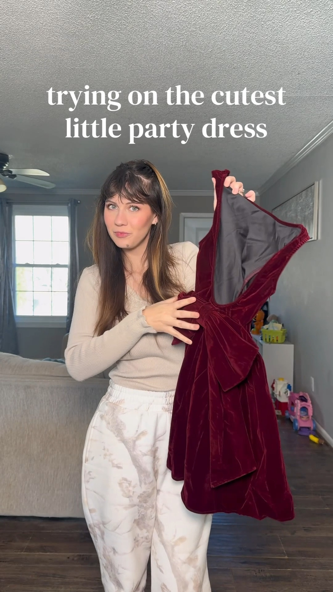 This red velvet mini dress with a bow back is so cute for a party dress! Would make a great Valentine’s Day dress! 

#LTKFindsUnder50 #LTKootd #LTKgrwm