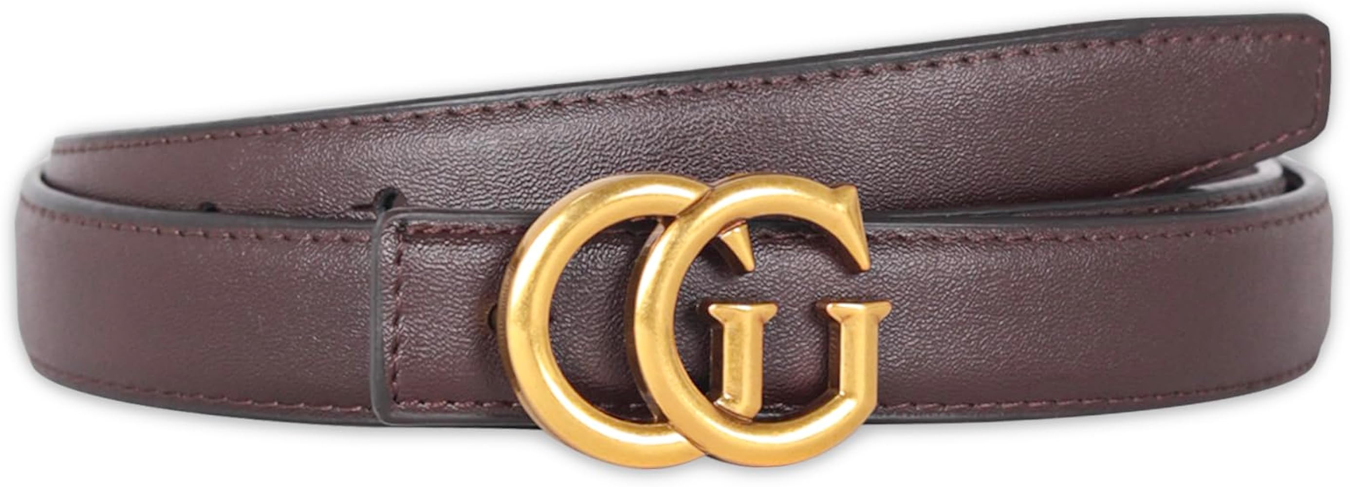 Women's Leather Belt with Buckle - Ideal for Dresses, Jeans, and Coats | Amazon (US)