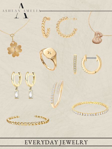 gold earrings, gold necklace, gold jewelry, gold bracelet 

#LTKStyleTip #LTKFindsUnder50