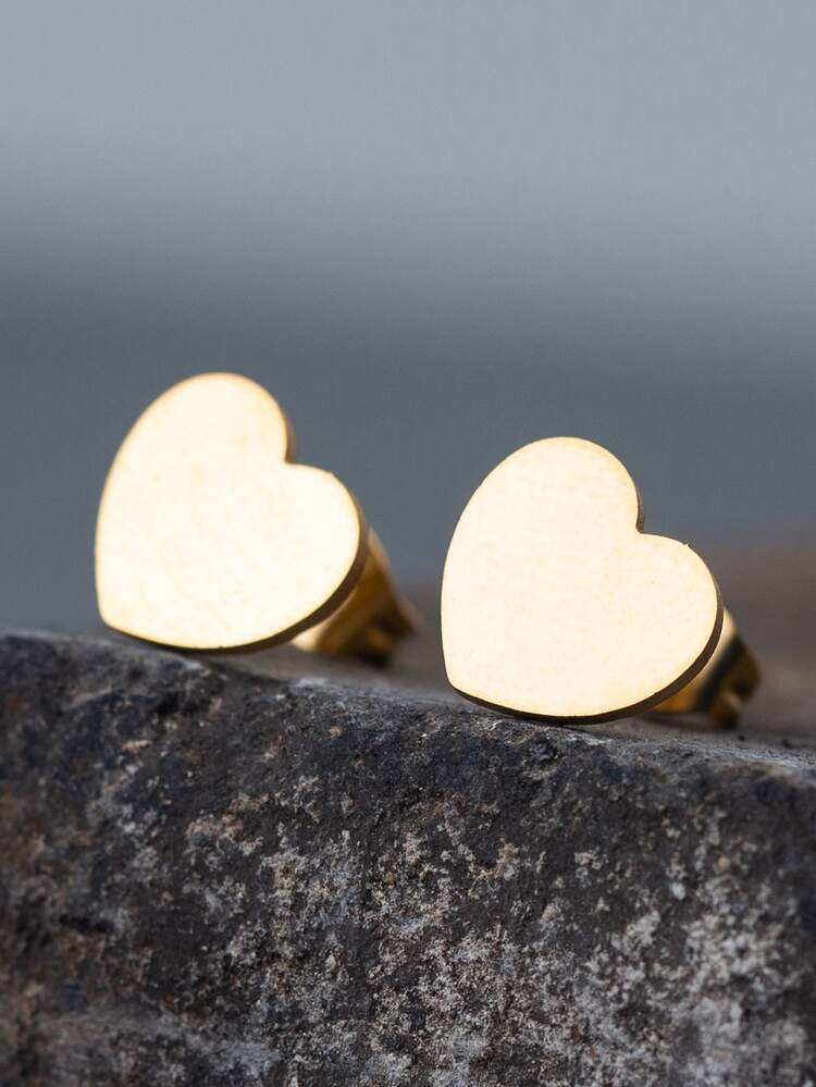 Heart Design Stud Earrings | SHEIN