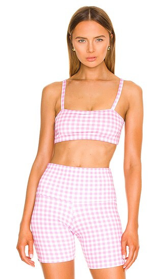 Bali Bandeau Sports Bra in Rosette Gingham | Revolve Clothing (Global)