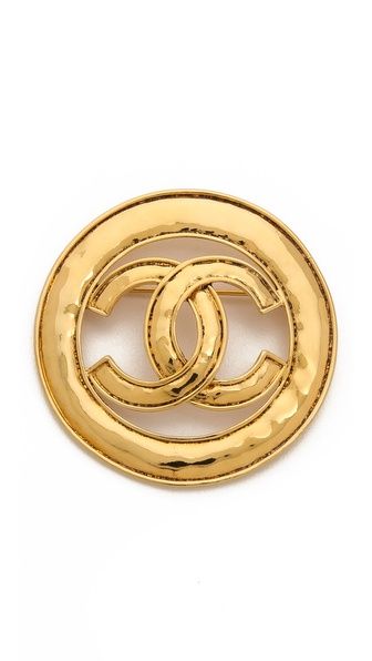 Vintage Chanel CC Circle Brooch | Shopbop