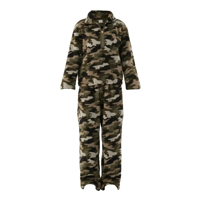 No Boundaries Plush Mock Neck Top and Pants Set, 2-Piece, Women’s - Walmart.com | Walmart (US)