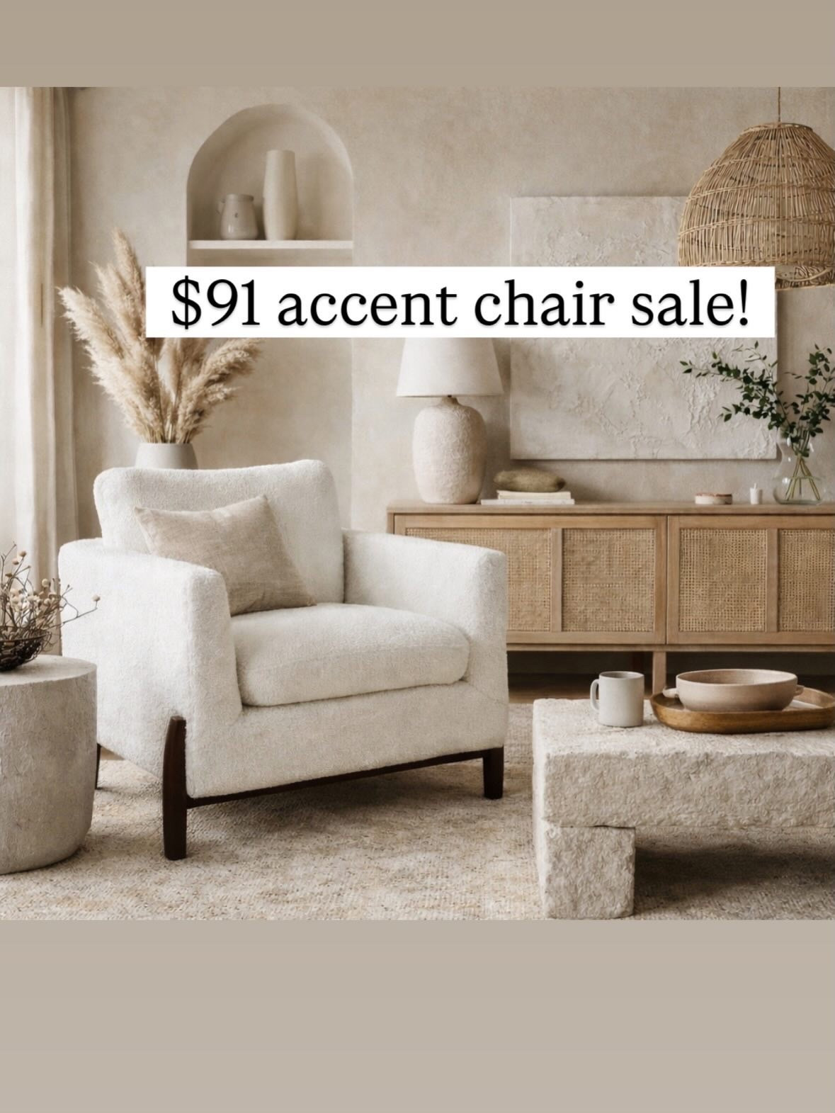 This gorgeous accent chair is only $91 right now!!!

#LTKHome #LTKFindsUnder100 #LTKSaleAlert