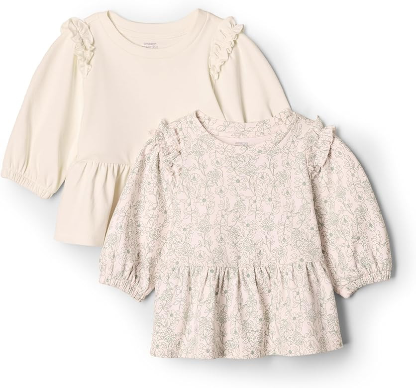Amazon Essentials x Sofia Grainge Toddlers and Baby Girls' 3/4 Sleeve Knit Top, Pack of 2 | Amazon (US)