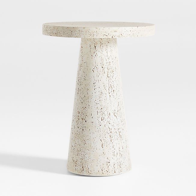 Willy Faux Travertine Resin End Table by Leanne Ford | Crate & Barrel | Crate & Barrel