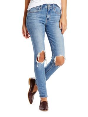 721 High Rise Ripped Skinny Jeans | Lord & Taylor