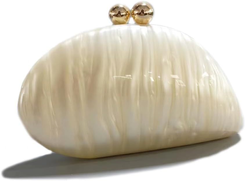 Acrylic Shell Shaped Bag Luxury Marble Clutch Evening Purses for Women Glitter Handbag for Weddin... | Amazon (CA)