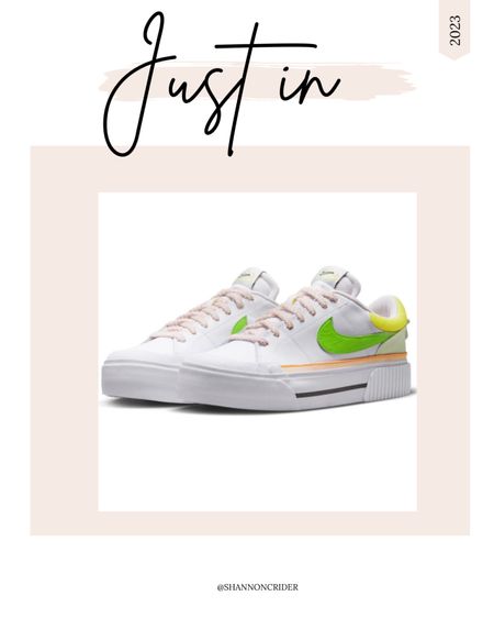 White sneakers with a pop of color! New in. #springsneakers #nike #casualshoes #colorfulsneakers #courtlegacy

#LTKunder100 #LTKshoecrush #LTKFind