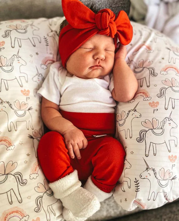 U CHOOSE COLOR Red Leggings and Top Knot Headband Christmas | Etsy | Etsy (US)