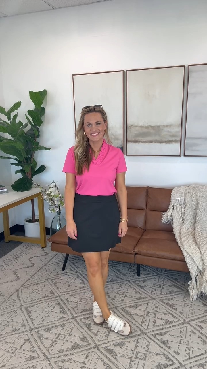 This bright pink top instantly makes any outfit feel fun and elevated for spring. I love how it pairs with a simple black skort for that perfect mix of sporty and feminine, easy to wear for golf, pickleball, or running around town. Such a flattering and comfortable combo you will reach for on repeat.

golf outfit women, pickleball outfit, acegolfs outfit, pink top outfit, black skort outfit, sporty chic style, athleisure outfit women, spring outfit ideas, tennis outfit women, everyday activewear, audriedollins

#LTKSeasonal #LTKootd #LTKActive