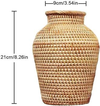 Rattan Vase Handmade Rattan Woven Vase Plant Flower Pot Basket Country Rustic Style for Home Hous... | Amazon (US)