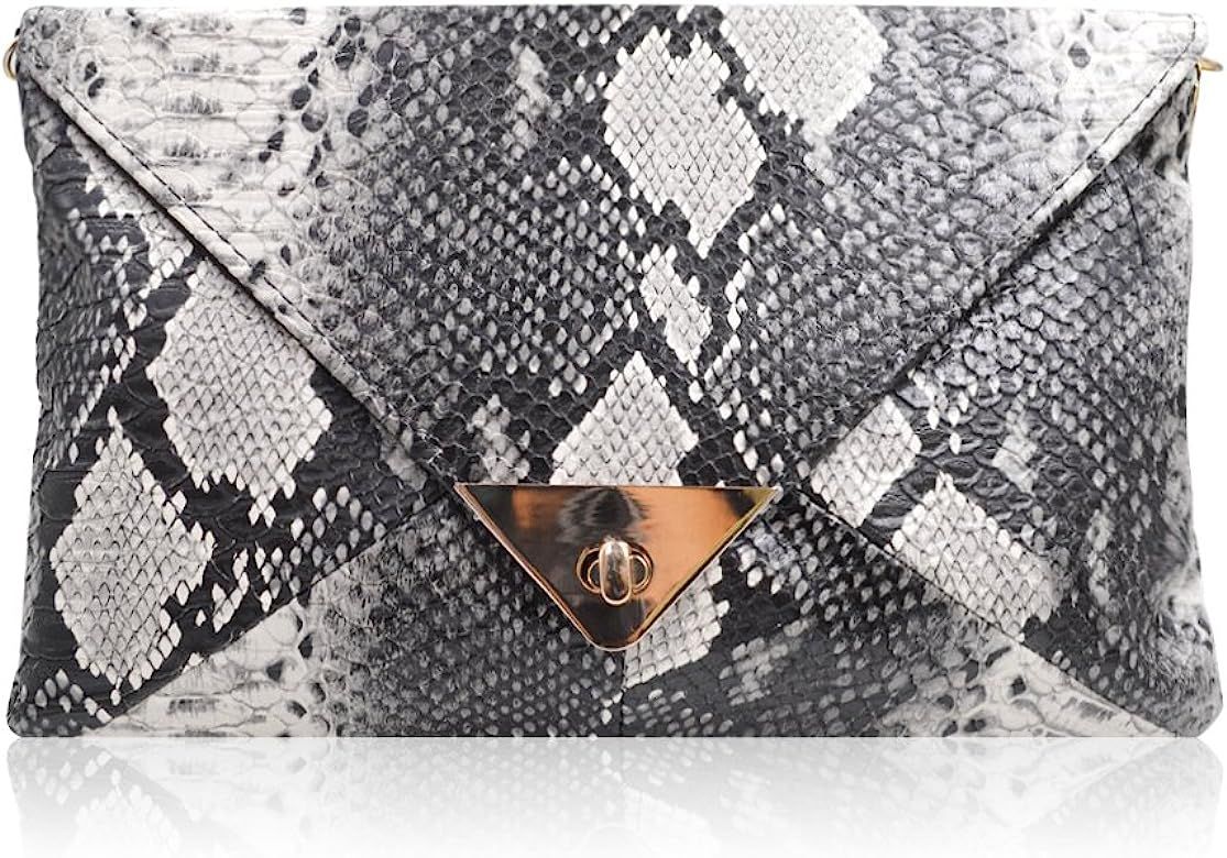 Mily Women's Clutch Bag Messenger Shoulder Handbag Tote Bag Purse-Snakeskin clutch Envelope | Amazon (US)