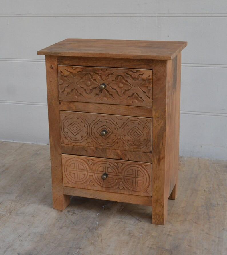 Mango Wood Nightstand/side Table Door & Drawer - Etsy | Etsy (US)