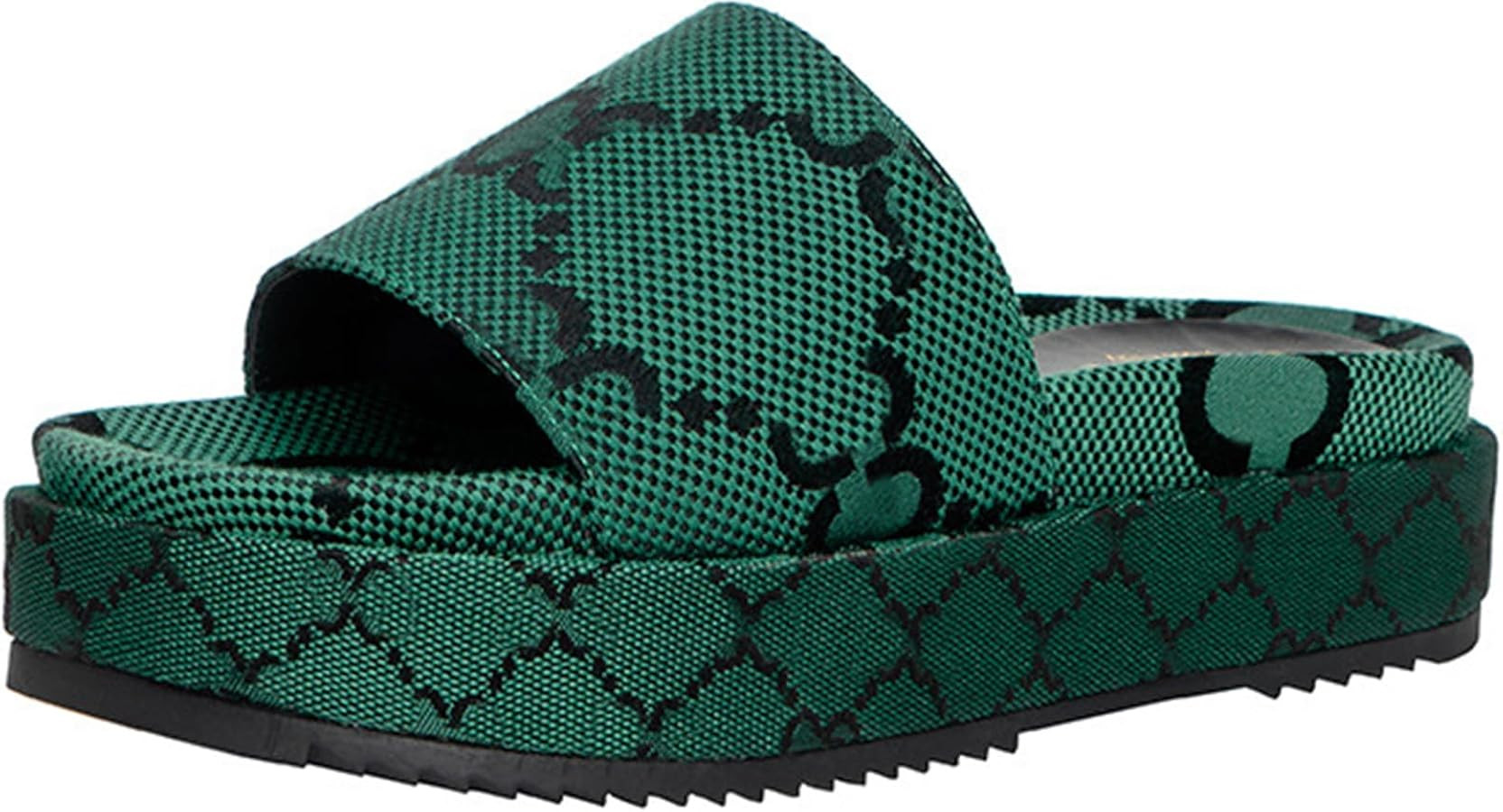 Women's Platform Sandals Fashion Open Toe Slides Comfortable Summer Beach Sandals 36 Green | Amazon (US)