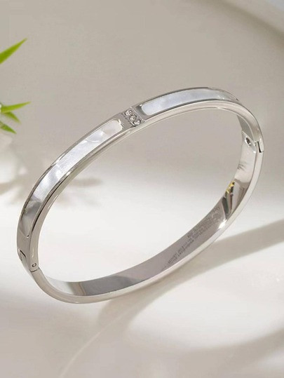 1pc Stainless Steel Non-Fading Fashionable Minimalist Luxury Niche Design Ins Style Sweet Elegant... | SHEIN