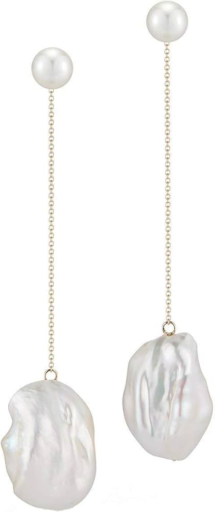 Amazon.com: Mateo New York, Duality Pearl Danglers : Luxury Stores | Amazon (US)