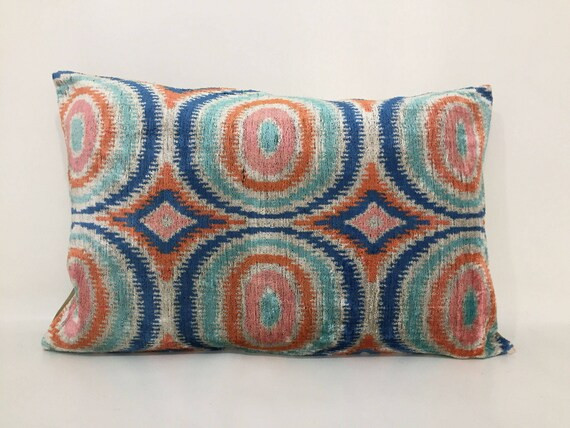 Velvet Pillow Ikat Pillow Silk Velvet Pillow Turkish Kilim - Etsy | Etsy (US)